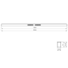 EMT2H1200C, Tube électromagnétique horizontal EMT série 2 X 550 Kg, 12 ou 24V, avec 2 contacts inverseurs, plan technique