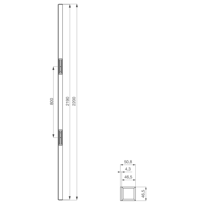 Tube électromagnétique vertical série 2 x 300 Kg, 12 ou 24V, avec 2 contacts inverseurs
