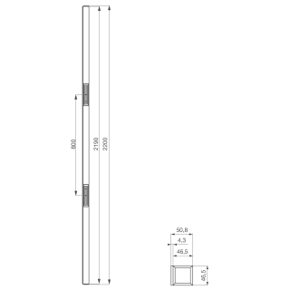 Tube électromagnétique vertical série 2 x 300 Kg, 24 ou 48V, avec 2 contacts inverseurs