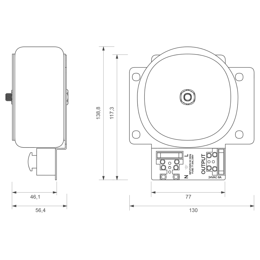 Transformateur sur plaque de montage 24V 6A