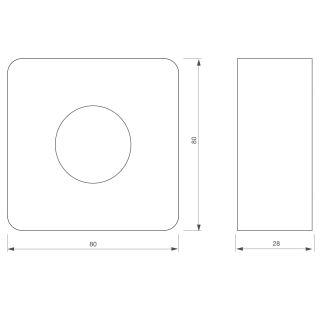 Boîtier noir aluminium/ABS, 80 x 80 x 28 mm pour IRS38 ou IRS38B ou IRS38TL