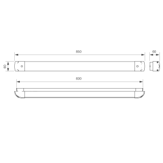 Barre contact 850 mm PMR autonome ou pilotable, 12 à 24 V