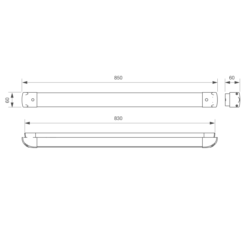 Barre contact 850 mm PMR autonome ou pilotable, 12 à 24 V