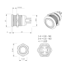 Bouton poussoir, Ø 19 mm, en acier inoxydable, cosses à souder