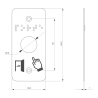 SS19NOP101, Bouton poussoir, Ø 19 mm, bornes à vis, contact NO, sur plaque étroite, plan technique | IZYX SYSTEMS