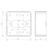 SSH200, Boîtier acier inoxydable, 82,5 x 82,5 x 38/42 mm pour plaque carrée, plan technique | IZYX SYSTEMS