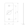 SSP100, Plaque acier inoxydable 39,5 x 84,5 mm, perçage Ø 19 mm, sans marquage, plan technique | IZYX SYSTEMS