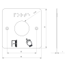 Plaque acier inoxydable 80 x 80 mm, perçage Ø 38 mm, picto