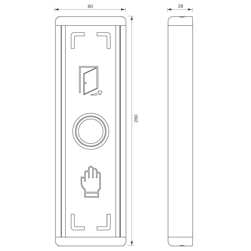 Capteur infrarouge, Ø 38 mm, sans contact acier inoxydable, 12 à 24V, avec buzzer et boitier en applique