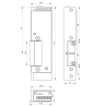 333XKDL2448, Gâche électrique à encastrer 24 mm, DIN gauche 24/48 V DC - NF S 61-937, plan technique |IZYX SYSTEMS