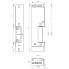 333XKDR2448, Gâche électrique issue de secours à encastrer 24 mm, DIN Droite 24/48 V DC, plan technique | IZYX SYSTEMS